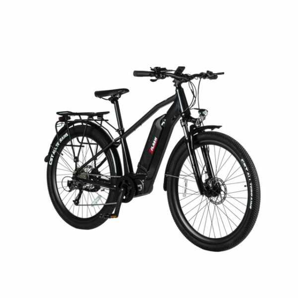 2FLASH E-Bike 2Flash LU1 Trekking E-Bike Schwarz, 27,5 Zoll, 36V (374,4Wh), 9 Gang, Kettenschaltung, Heckmotor, 468,00 Wh Akku, (2 tlg), StVZO