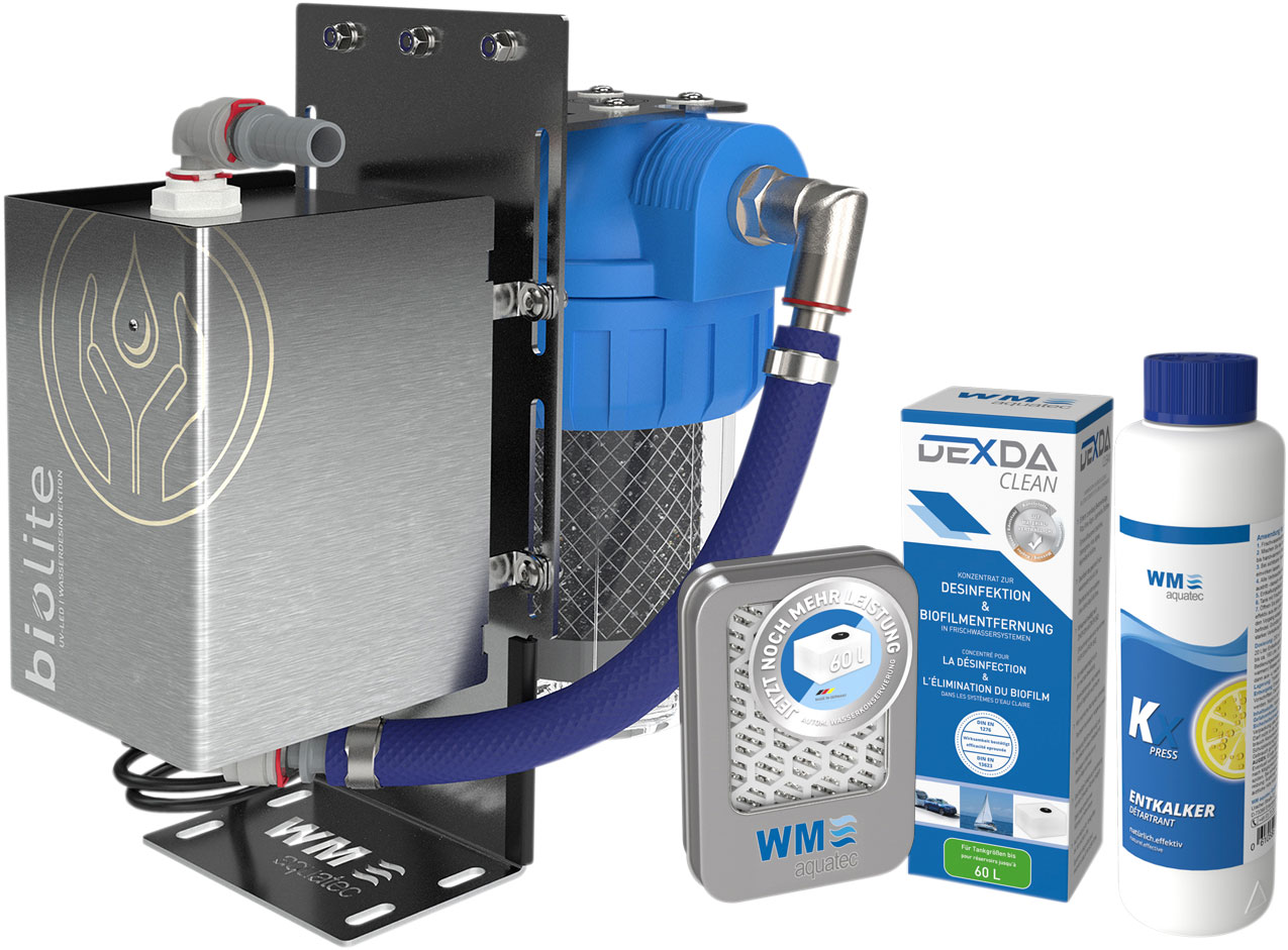 WM Aquatec Komplett-Lösung Wasserhygiene / Wasserversorgung Set 60 Liter inkl. Wasserdesinfektionseinheit