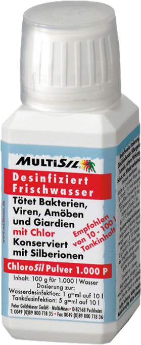 MultiMan ChloroSil Frischwasser Desinfektion Pulver 100g für 1000 Liter