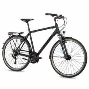 Airtracks Trekkingrad Herren Trekking Fahrrad 28 Zoll Trekkingrad TR.2825, 24 Gang SHIMANO ALIVIO RD-M3100 SGS Schaltwerk, Kettenschaltung, Schwarz Matt - Rahmenhöhen 52cm, 56cm & 60cm " Modeljahr 2023 "