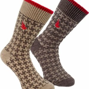 BRUBAKER Wandersocken Herren Stiefelsocken aus 94% Baumwolle für Wandern Trekking Freizeit (Set, 4-Paar, One Size (EU 41-46) gemusterte Thermosocken - Wintersocken für Männer