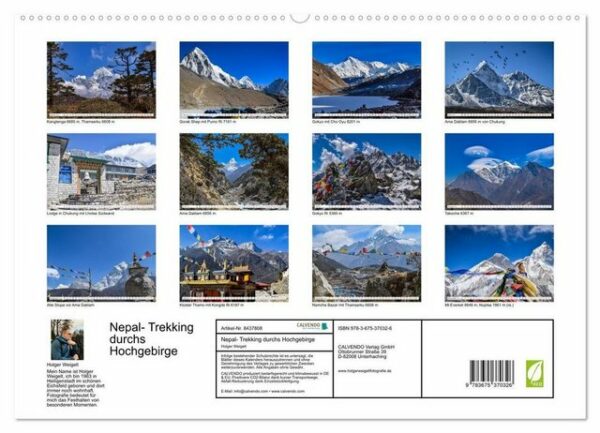 CALVENDO Wandkalender Nepal- Trekking durchs Hochgebirge (Premium, hochwertiger DIN A2 Wandkalender 2023, Kunstdruck in Hochglanz)