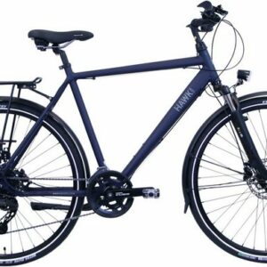 HAWK Bikes Trekkingrad HAWK Trekking Gent Deluxe Ocean Blue, 20 Gang Shimano Shimano CUES Schaltwerk