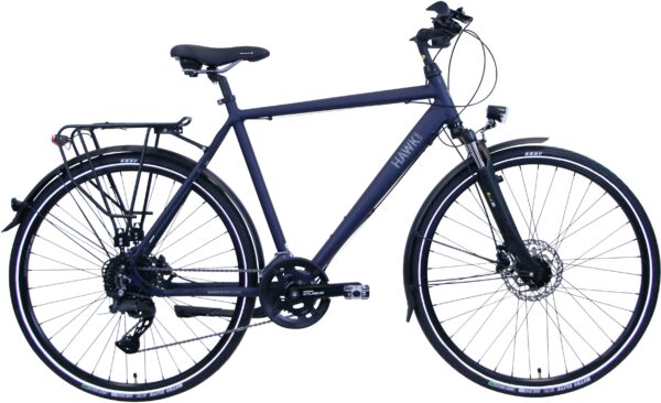 HAWK Bikes Trekkingrad "HAWK Trekking Gent Deluxe Ocean Blue", 20 Gang, Shimano, Shimano CUES Schaltwerk