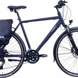 HAWK Bikes Trekkingrad HAWK Trekking Gent Deluxe Plus Ocean Blue, 20 Gang Shimano Shimano CUES Schaltwerk