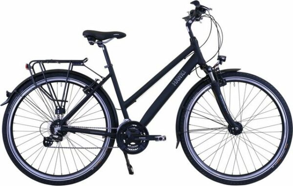 HAWK Bikes Trekkingrad HAWK Trekking Lady Premium Black, 24 Gang microSHIFT