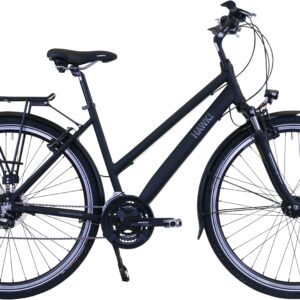 HAWK Bikes Trekkingrad "HAWK Trekking Lady Premium Black", 24 Gang, microSHIFT