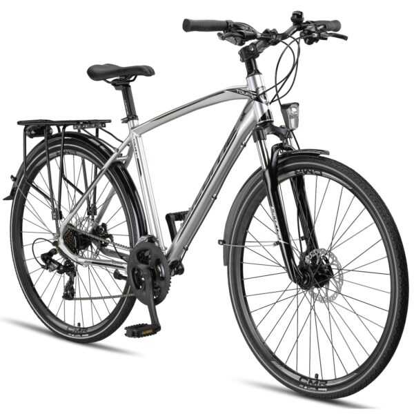 Licorne Bike Premium Touring Trekking Bike in 28 Zoll - Fahrrad für Jungen, Mädchen, Damen und Herren - 21 Gang-Schaltung - Mountainbike - Crossbike