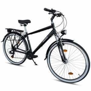 MILORD BIKES Trekkingrad Milord Trekking Fahrrad Herren, Alu, 28 Zoll, Schwarz, 21-Gang Shimano, 21 Gang, Kettenschaltung