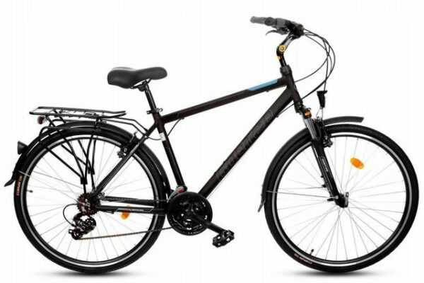 T&Y Trade Cityrad 28 Zoll Alu Herren City Trekking Fahrrad Citybike Cityrad TOUR Schwarz, 21 Gang Shimano, Kettenschaltung, Aluminium, Federgabel, 21 Gang, Licht