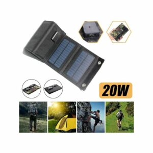 Trade Shop Traesio - faltbares solarpanel 20W handy ladegerät camping trekking usb 5V