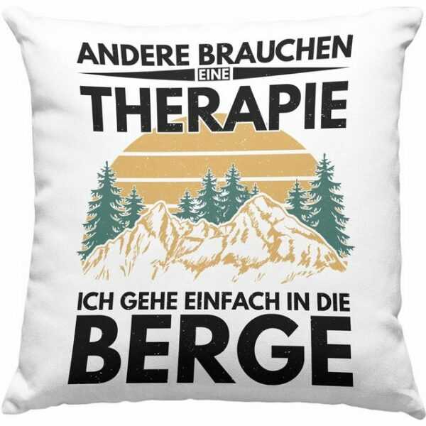 Trendation Dekokissen Trendation - Berge Kissen Geschenk Therapie Lustig Spruch Wandern Klettern Trekking Dekokissen mit Füllung 40x40