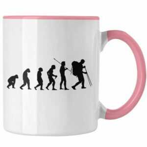 Trendation Tasse Trendation - Wandern Wanderer Geschenk Tasse Trekking Berge Evolution Geschenkidee für Wanderung Östereich