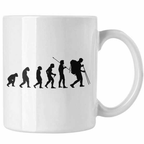 Trendation Tasse Trendation - Wandern Wanderer Geschenk Tasse Trekking Berge Evolution Geschenkidee für Wanderung Östereich