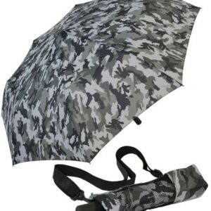 iX-brella Stockregenschirm XXL Trekking-Schirm mit farblich passender Umhängetasche - Camouflage, sehr-groß