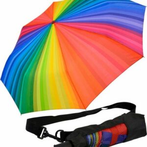 iX-brella Taschenregenschirm Rainbow Trekking Schirm XXL mit Umhängetasche, sehr-groß