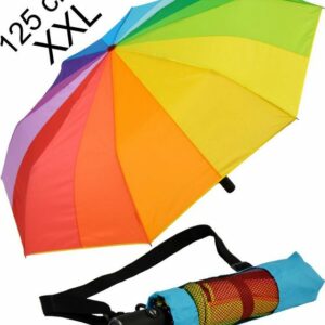 iX-brella Taschenregenschirm XXL Regenbogen Trekking-Schirm 16-Farben Automatik, riesig