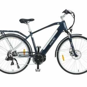 smartEC E-Bike Trekking Fahrrad TrekX-MH 28 Zoll Herren, 7 Gang Shimano Tourney Schaltwerk, Kettenschaltung, Mittelmotor, 468,00 Wh Akku, Batterie, Unterstützung 25 km/h Scheibenbremse 90km Reichweite Anfahrhilfe StVZO