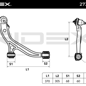 RIDEX Querlenker Vorderachse 273C0636 Lenker, Radaufhängung,Dreieckslenker CHRYSLER,DODGE,VOYAGER IV (RG, RS),CARAVAN (RG_)