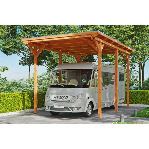 SKAN HOLZ Caravan-Carport 'Emsland' 404 x 604 cm eiche hell