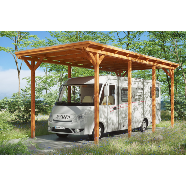 SKAN HOLZ Caravan-Carport 'Emsland' 404 x 846 cm eiche hell