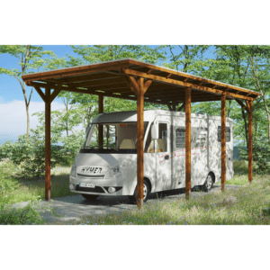 SKAN HOLZ Caravan-Carport 'Emsland' 404 x 846 cm nussbaum