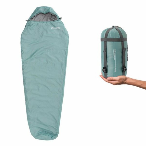 Lumaland Mumienschlafsack Where Tomorrow Camping Schlafsack 220x80x50, wasserabweisend Wärmekragen im Schulterbereich Camping Outdoor -5°C