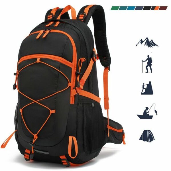 TAN.TOMI Fahrradrucksack 40L Wanderrucksack Trekkingrucksack Outdoor (Ausgestattet mit 1-Rucksack und 1-Regenabdeckung), mit Regenschutzhülle, Komressionsgurte für Trekkingstöcke, Schlafsack