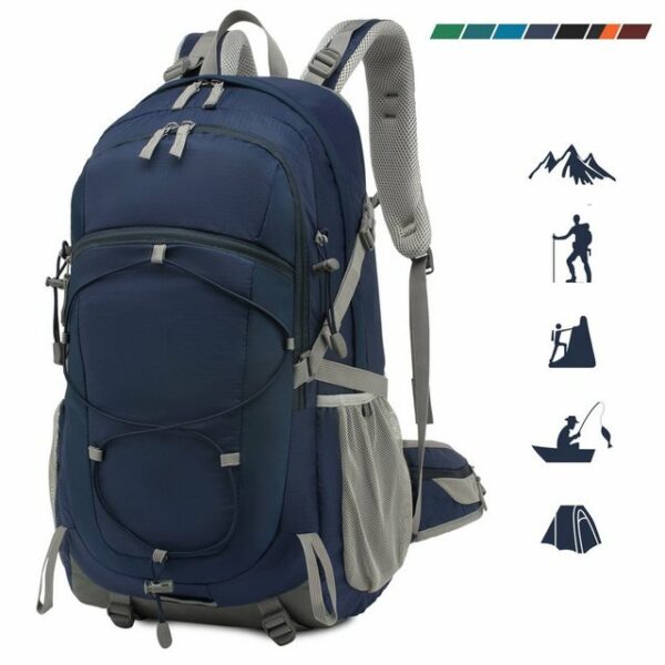 TAN.TOMI Fahrradrucksack 40L Wanderrucksack Trekkingrucksack Outdoor (Ausgestattet mit 1-Rucksack und 1-Regenabdeckung), mit Regenschutzhülle, Komressionsgurte für Trekkingstöcke, Schlafsack