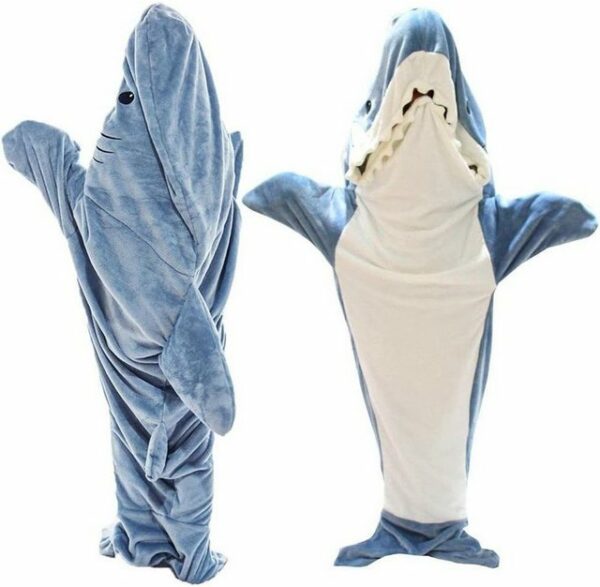 Wohndecke Shark Blanket,Hai Decke Zum Anziehen Schlafsack,Hoodie Shark, XDeer, Onesie Blanket,Super Weich,Gemütlich,Flanell,coolste Geschenk