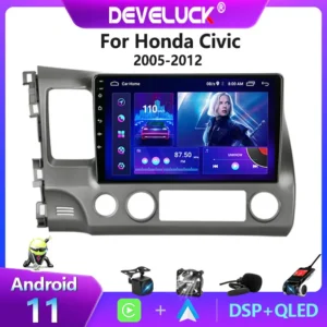 2 din Android 11 Auto Radio Für Honda Civic 2005-2012 Multimedia video Player Navigation GPS 2,5 D