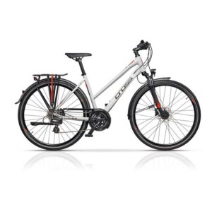 Airtracks Trekkingrad Damen Trekking Fahrrad 28 Zoll AMBER, 24 Gang Shimano Altus Schaltwerk, Kettenschaltung, (Shimano Altus RD-M310 SGS), Weiß Matt - Rahmenhöhen 44cm, 48cm und 52cm - Modell 2023