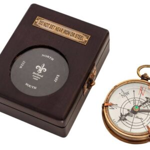 Aubaho Kompass Kompass Maritim Schiff Dekoration Navigation Glas Messing Antik-Stil Replik 10cm