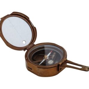 Aubaho Kompass Kompass Peilkompass Maritim Navigation Messing Glas Antik-Stil Replik 9cm (a)