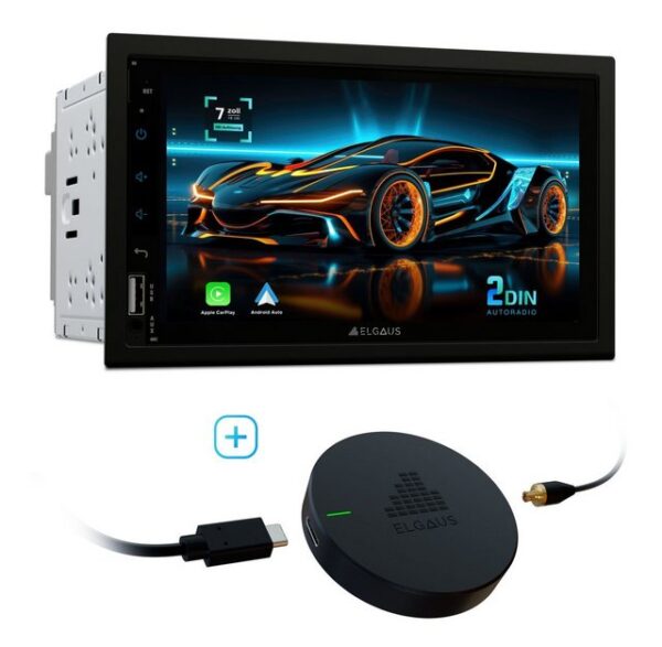 ELGAUS ELGAUS OM-270A universelles 2 DIN Android 11 Autoradio (FM-Tuner mit RDS, Digitalradio (DAB), UKW, CarPlay, Android Auto, RDS, DAB, RGB, Fernbedienung, Manual in DE/EN)