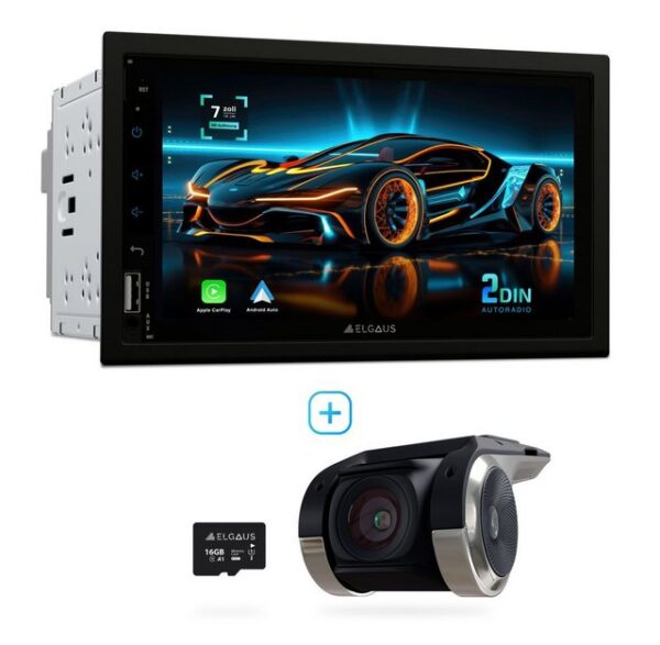 ELGAUS ELGAUS OM-270A universelles 2 DIN Android 11 Autoradio (FM-Tuner mit RDS, Digitalradio (DAB), UKW, CarPlay, Android Auto, RDS, DAB, RGB, Fernbedienung, Manual in DE/EN)