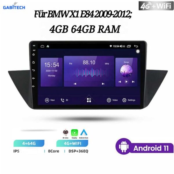 GABITECH 10" Android 11 Autoradio GPS Navi für BMW X1 E84 2009-2012 Autoradio