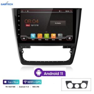 GABITECH 10" Android 11 Autoradio mit GPS Navi für Skoda Octavia 2007-2014 Autoradio (FM, AM, RDS, Can Bus, WiFi, Airplay & Miracast Mirror Link, Bluetooth, ASDP, Plug & Play)