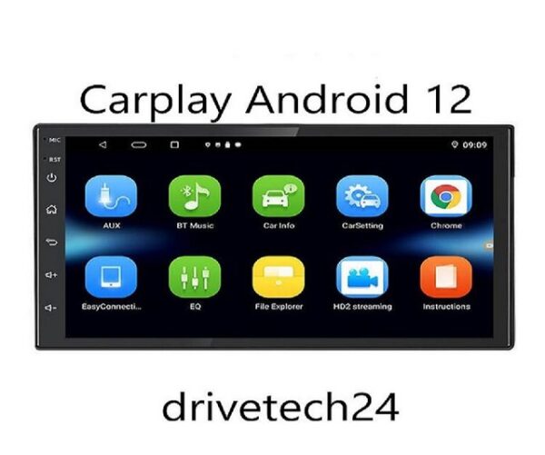 GABITECH 7 zoll 2 DIN android 12 Autoradio GPS Navil USB FM CARPLAY Autoradio