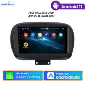 GABITECH 9" 11 Autoradio Navigation für FIAT 500X 2014-2019 4GB RAM 64GB ROM Autoradio