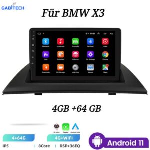 GABITECH BMW X3 E83 2004-2012 9 zoll Android 11 Autoradio Autoradio