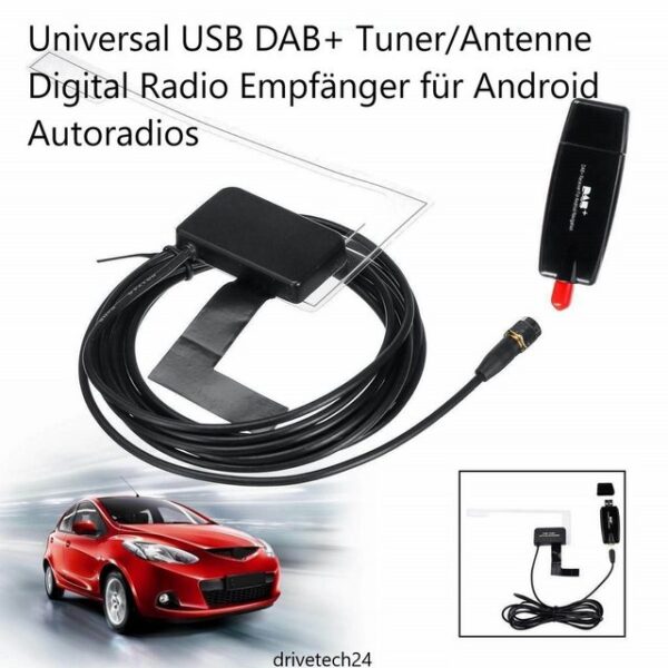 GABITECH USB DAB+ Tuner/Antenne Digital Radio Empfänger für Android Autoradios Digitalradio (DAB)