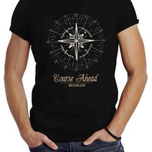 Neverless Print-Shirt Herren T-Shirt Kompass Windrose Navigator Segeln Slim Fit Neverless® mit Print