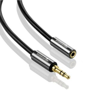 Poppstar Audio Kabel Klinke 3,5mm Klinkenkabel Stecker auf Buchse Audio-Kabel, 3,5-mm-Klinke, 3,5-mm-Klinke (100 cm), Verlängerungskabel für Kopfhörer Smartphone MP3-Player Kfz Autoradio