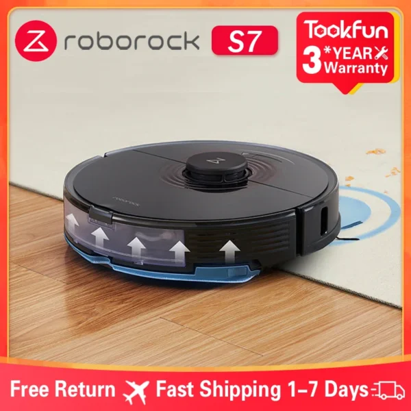 Roborock S7 Roboter Staubsauger Sonic Wischen Auto Mopp Heben LiDAR Navigation Ultra sonic Teppich