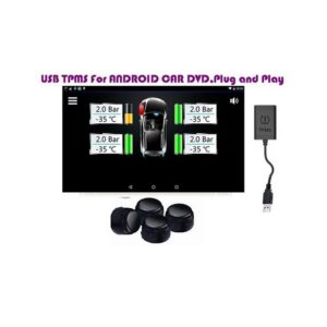 TAFFIO TPMS Reifendruckkontrollsystem Android Autoradio 4 externen Sensoren KFZ Adapter