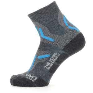 UYN Trekking 2in Merino Low Cut Trekkingsocken aus Merinowolle Damen mid grey/turquoise 37-38