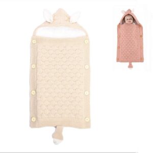 XDeer Babyschlafsack Baby Schlafsack für Kinderwagen Wickeldecke Wickelwickel Warmer, Niedlicher Knopf abnehmbar,Warmer Schlafsack mit Baumwollflaum