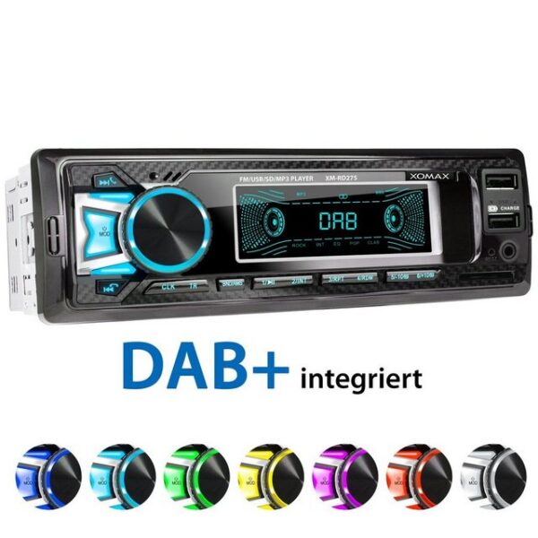 XOMAX XM-RD275 Autoradio mit DAB+ plus, Bluetooth, 2x USB, SD, Aux, 1 DIN Autoradio