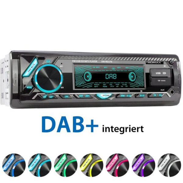 XOMAX XM-RD276 Autoradio mit DAB+ plus, Bluetooth, 2x USB, SD, AUX, 1 DIN Autoradio